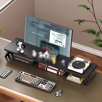 Monitor Riser Stand 50x20x10cm Wood Effect Top Slatted Legs 3 Colours for Desk