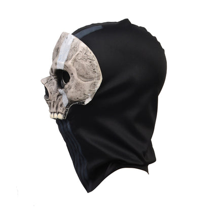 Tactical Full Face Skull Mask with Hood - Cosplay Halloween Costume Balaclava