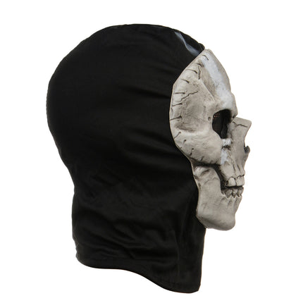 Tactical Full Face Skull Mask with Hood - Cosplay Halloween Costume Balaclava