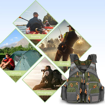 Fishing Vest with Multiple Pockets Lightweight Outdoor Floating Jacket