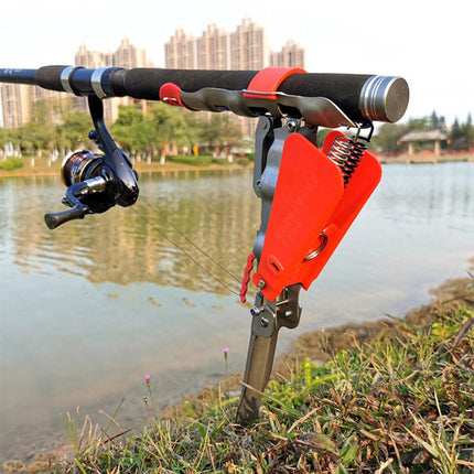Automatic Fishing Rod Holder Spring Cast Starter Floor Mount Rod Stand Support