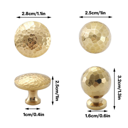 Gold Hammer Ball Handle Knob Closet Door Pull Drawer Handle Wardrobe Hardware