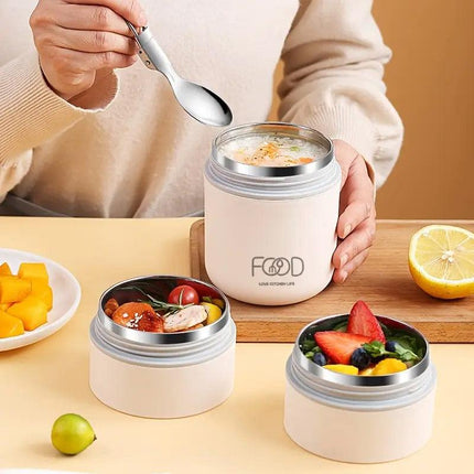 3pcs Insulated Lunch Box Soup Container Portable Breakfast Food Storage Box Set