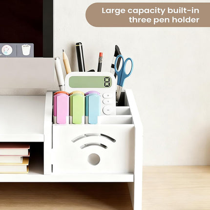 Multi-Function Monitor Riser Stand Space Saving Durable for Computer Desk Office