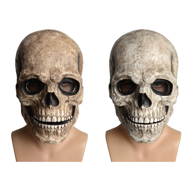 Realistic Latex Skull Halloween Mask with Movable Jaw - Costume Party Wear