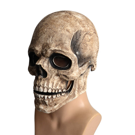 Realistic Latex Skull Halloween Mask with Movable Jaw - Costume Party Wear