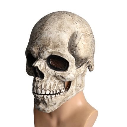 Realistic Latex Skull Halloween Mask with Movable Jaw - Costume Party Wear