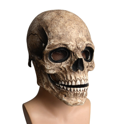 Realistic Latex Skull Halloween Mask with Movable Jaw - Costume Party Wear
