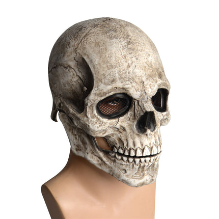 Realistic Latex Skull Halloween Mask with Movable Jaw - Costume Party Wear