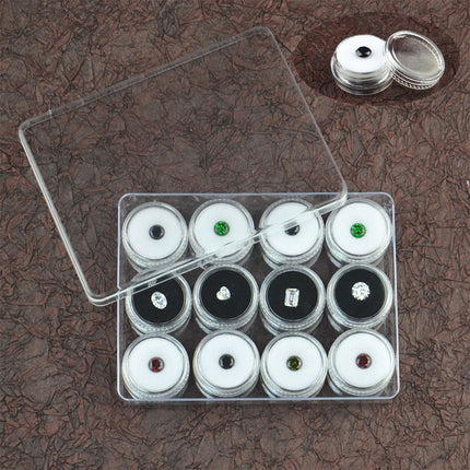 Transparent Round Gemstone Display Box Organizer Case with Lid Storage Packaging