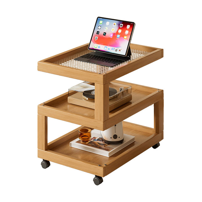 Mobile Coffee Table with Rolling Caster Wheels Versatile Living Room Side Table