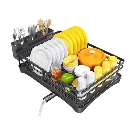 Large Capacity Kitchen Dish Drying Rack Sink Plate Bowl Tableware Storage Shelf