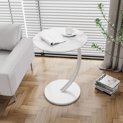 C Shaped Snack Side Table for Sofa Couch Small End Table for Living Room Bedroom