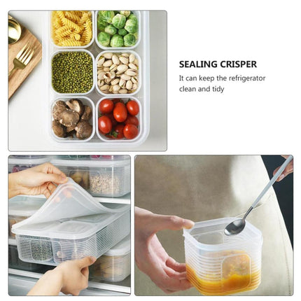 Crisper Refrigerator Storage Box Plastic Sealed Food Compartment Organizer Set