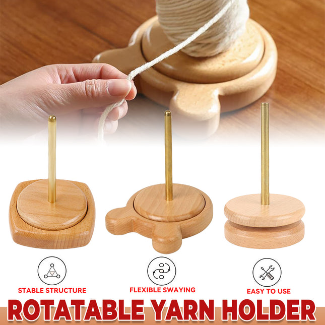 Solid Wood Rotatable Yarn Holder Durable for Knitting Crocheting Weaving Craft