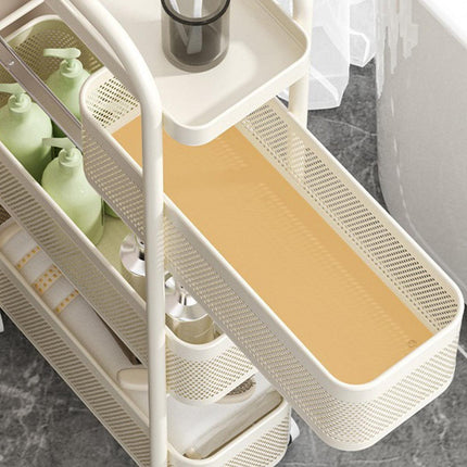 Multi Shelf Bathroom Storage Trolley Organizer with Pull Out Drawer Unit Stand