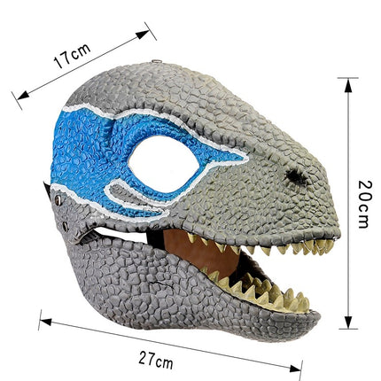 T Rex Dinosaur Costume Mask with Movable Jaw - Party Cosplay Animal Head