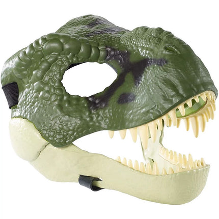 T Rex Dinosaur Costume Mask with Movable Jaw - Party Cosplay Animal Head