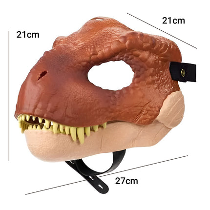 T Rex Dinosaur Costume Mask with Movable Jaw - Party Cosplay Animal Head