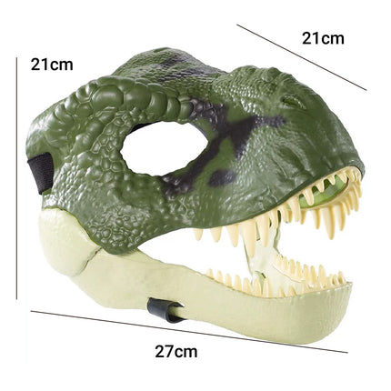T Rex Dinosaur Costume Mask with Movable Jaw - Party Cosplay Animal Head