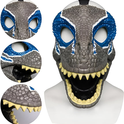 T Rex Dinosaur Costume Mask with Movable Jaw - Party Cosplay Animal Head