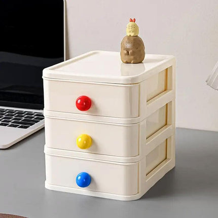 3 Layer Small Drawer Storage Box Plastic Desktop Organiser Mini Desk Storage