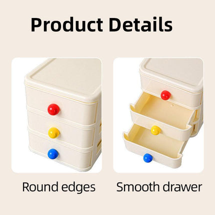 3 Layer Small Drawer Storage Box Plastic Desktop Organiser Mini Desk Storage