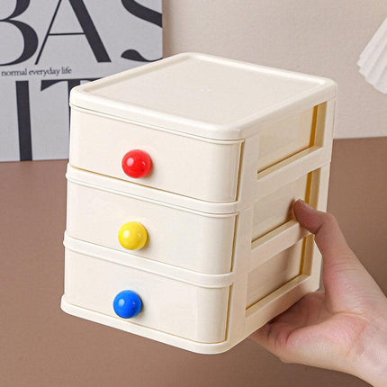 3 Layer Small Drawer Storage Box Plastic Desktop Organiser Mini Desk Storage