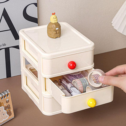3 Layer Small Drawer Storage Box Plastic Desktop Organiser Mini Desk Storage
