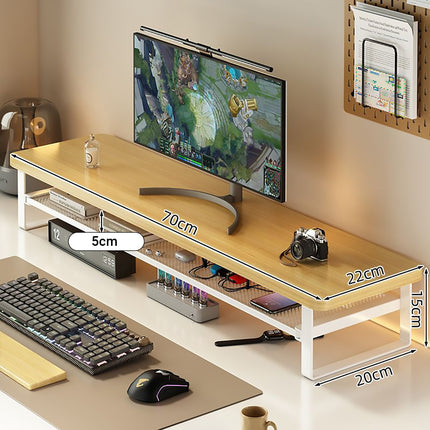 Monitor Riser Stand Dual Layer 70x22x15cm Mesh Shelf 3 Colours for Office Desk