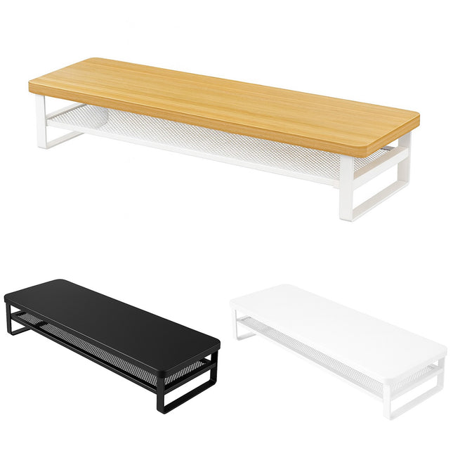 Monitor Riser Stand 70cm Dual Layer Mesh Shelf for Desk Storage 3 Colours