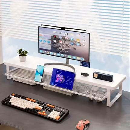 Monitor Riser Stand Dual Layer 70x22x15cm Mesh Shelf 3 Colours for Office Desk