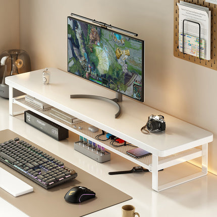 Monitor Riser Stand Dual Layer 70x22x15cm Mesh Shelf 3 Colours for Office Desk