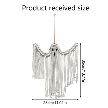 Halloween Ghost Hanging Decoration Handwoven Cotton for Home Party Yard Porch