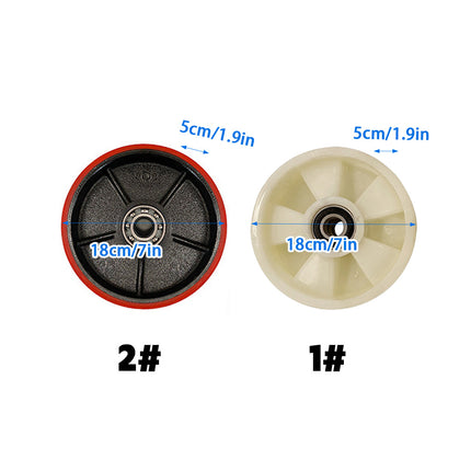 Pallet Truck Wheels 180x50mm Nylon NL or Red PU