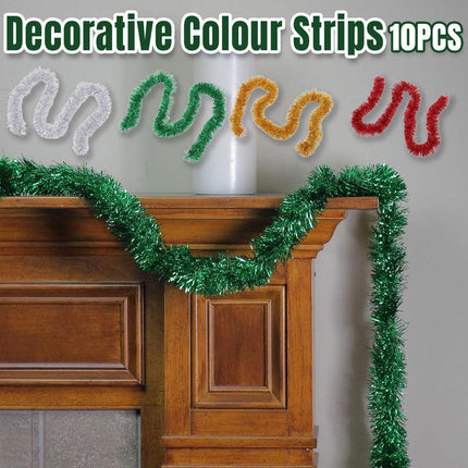 Striped Christmas Decorations 10pcs Festive Holiday Ornament Set Xmas Decor
