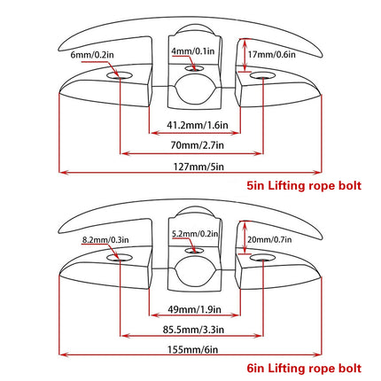 2PCS Stainless Steel Folding Bolt Use Corrosion Resistant 5in/6in