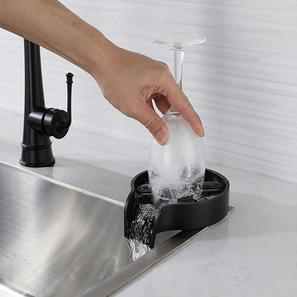 Stainless Steel Auto Glass Rinser Bottle Washer Coffee Cup Kitchen Sink Bar Tool
