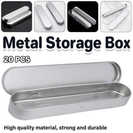 20PCS Metal Pencil Box Storage Case Tin Pen Holder Durable Packaging Organizer