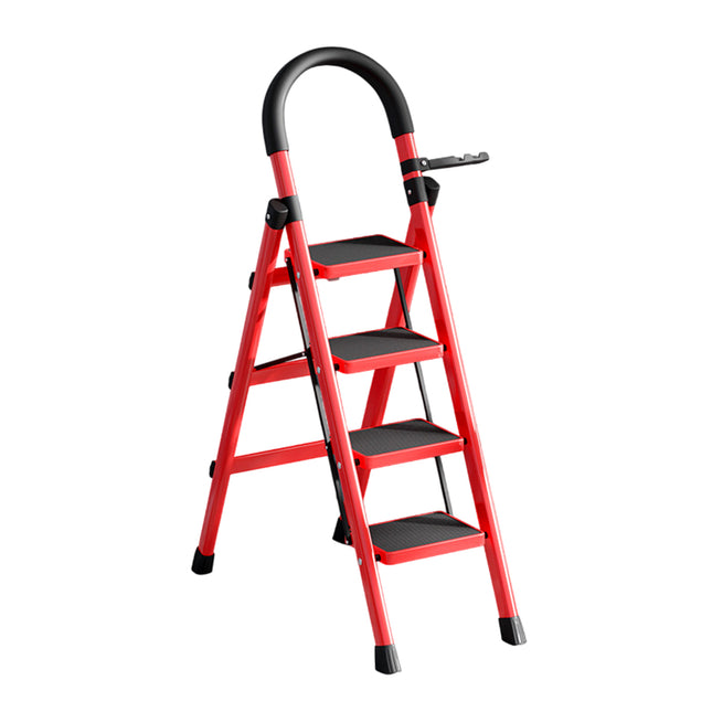 Folding Ladder 4 Step Carbon Steel Heavy Duty Ladder for Home Kitchen Garage Use