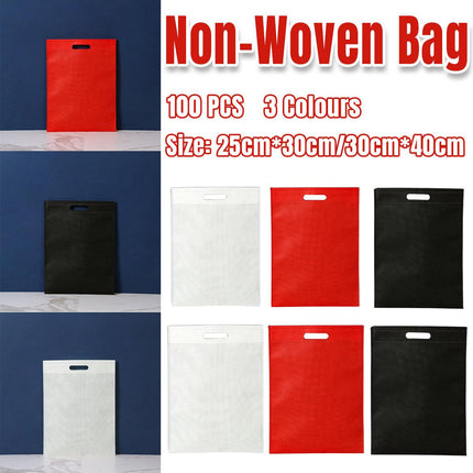 Portable Non Woven Flat Pocket Bags 100pcs Lightweight Shopping Storage Bags