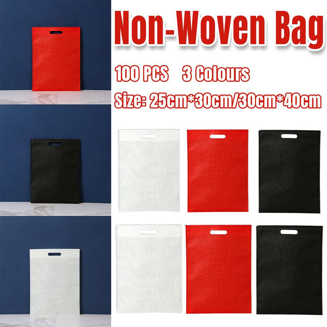Portable Non Woven Flat Pocket Bags 100pcs Lightweight Shopping Storage Bags