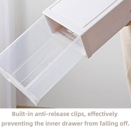 Transparent Stackable Drawer Storage Box for Shoes Clothes Household Organiser