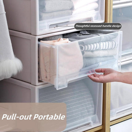 Transparent Stackable Drawer Storage Box for Shoes Clothes Household Organiser