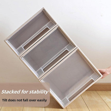 Transparent Stackable Drawer Storage Box for Shoes Clothes Household Organiser