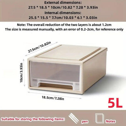 Transparent Stackable Drawer Storage Box for Shoes Clothes Household Organiser