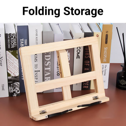 Wooden Adjustable Height Book Stand Holder Foldable Durable for Reading Cooking