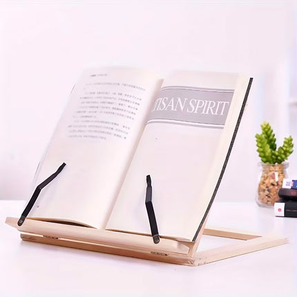 Wooden Adjustable Height Book Stand Holder Foldable Durable for Reading Cooking
