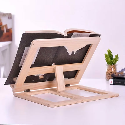 Wooden Adjustable Height Book Stand Holder Foldable Durable for Reading Cooking