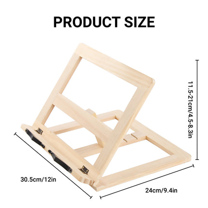 Wooden Adjustable Height Book Stand Holder Foldable Durable for Reading Cooking